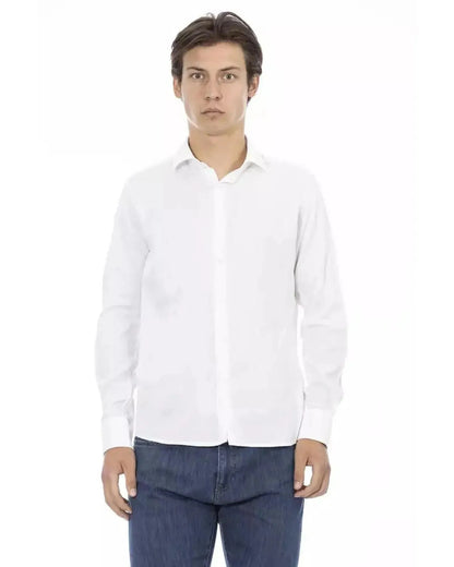 Baldinini Trend Men's White Cotton Shirt - M - Scarlett Rolling