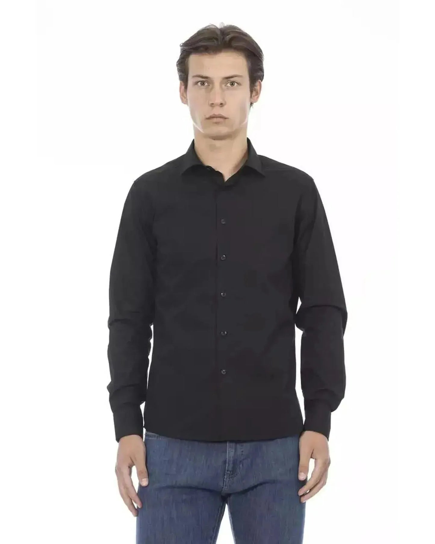 Baldinini Trend Men's Black Cotton Shirt - L - Scarlett Rolling