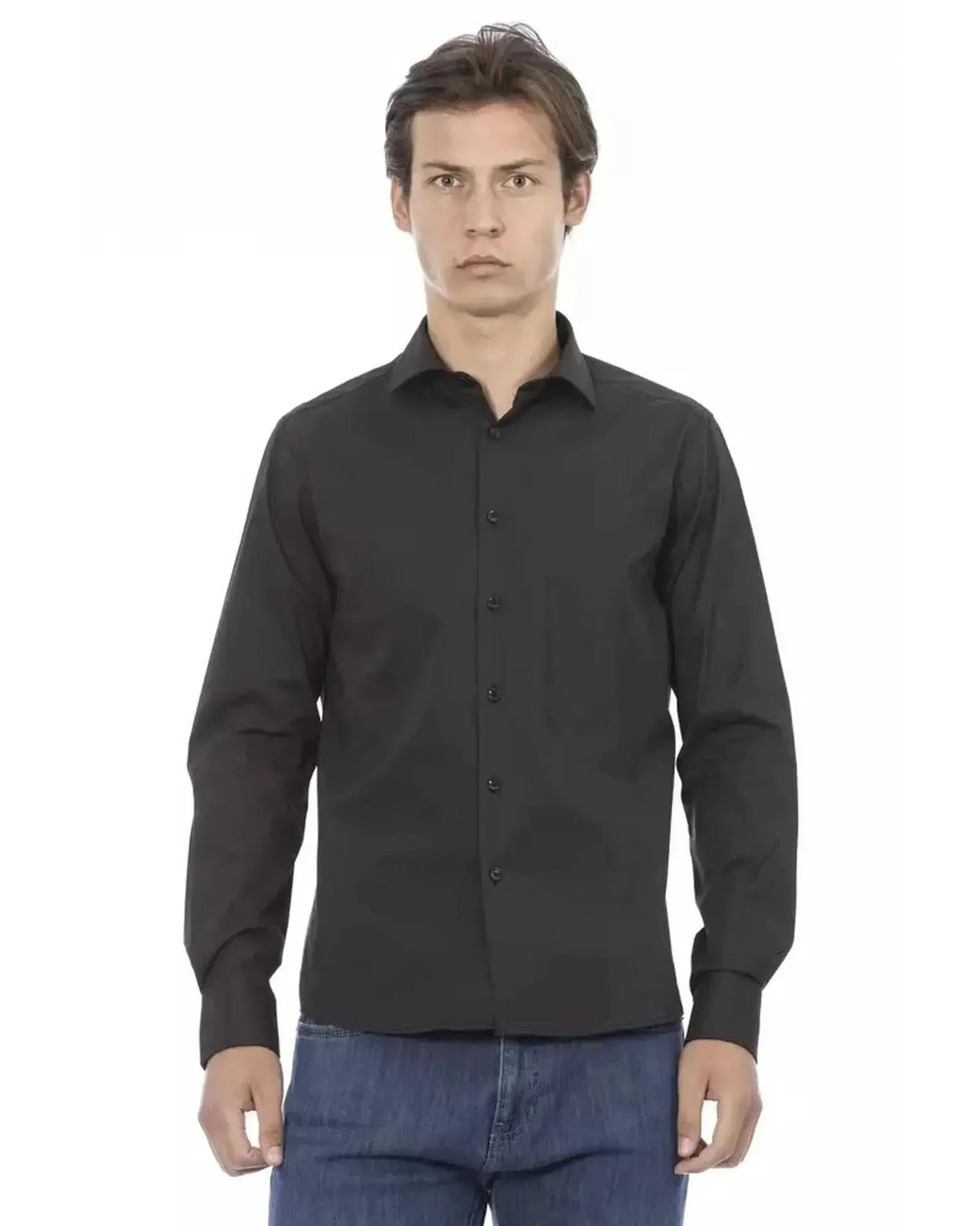 Baldinini Trend Men's Gray Cotton Shirt - L - Scarlett Rolling