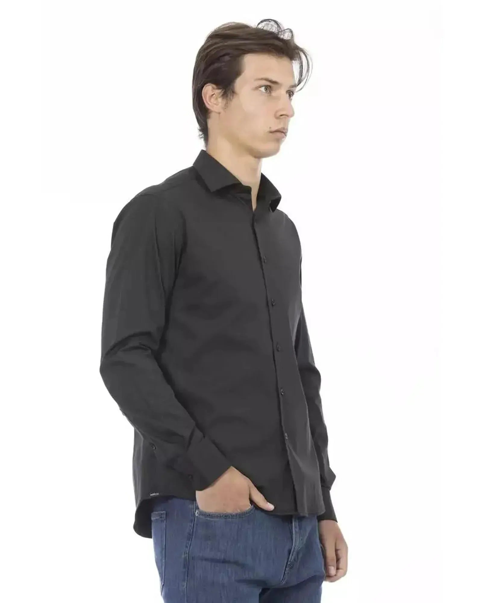 Baldinini Trend Men's Gray Cotton Shirt - L - Scarlett Rolling