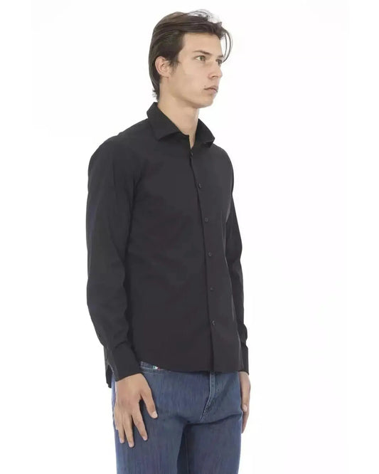 Baldinini Trend Men's Black Cotton Shirt - 44 IT - Scarlett Rolling