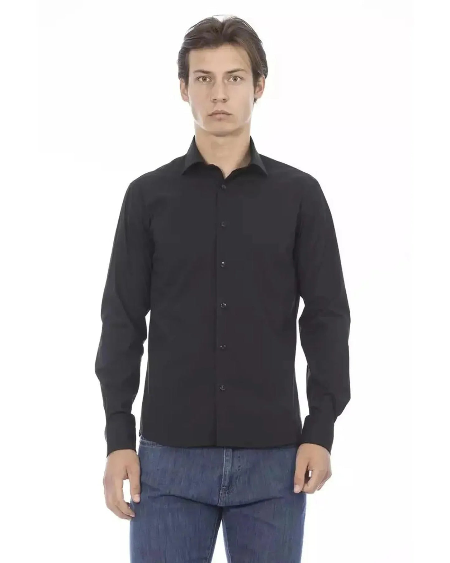 Baldinini Trend Men's Black Cotton Shirt - L - Scarlett Rolling