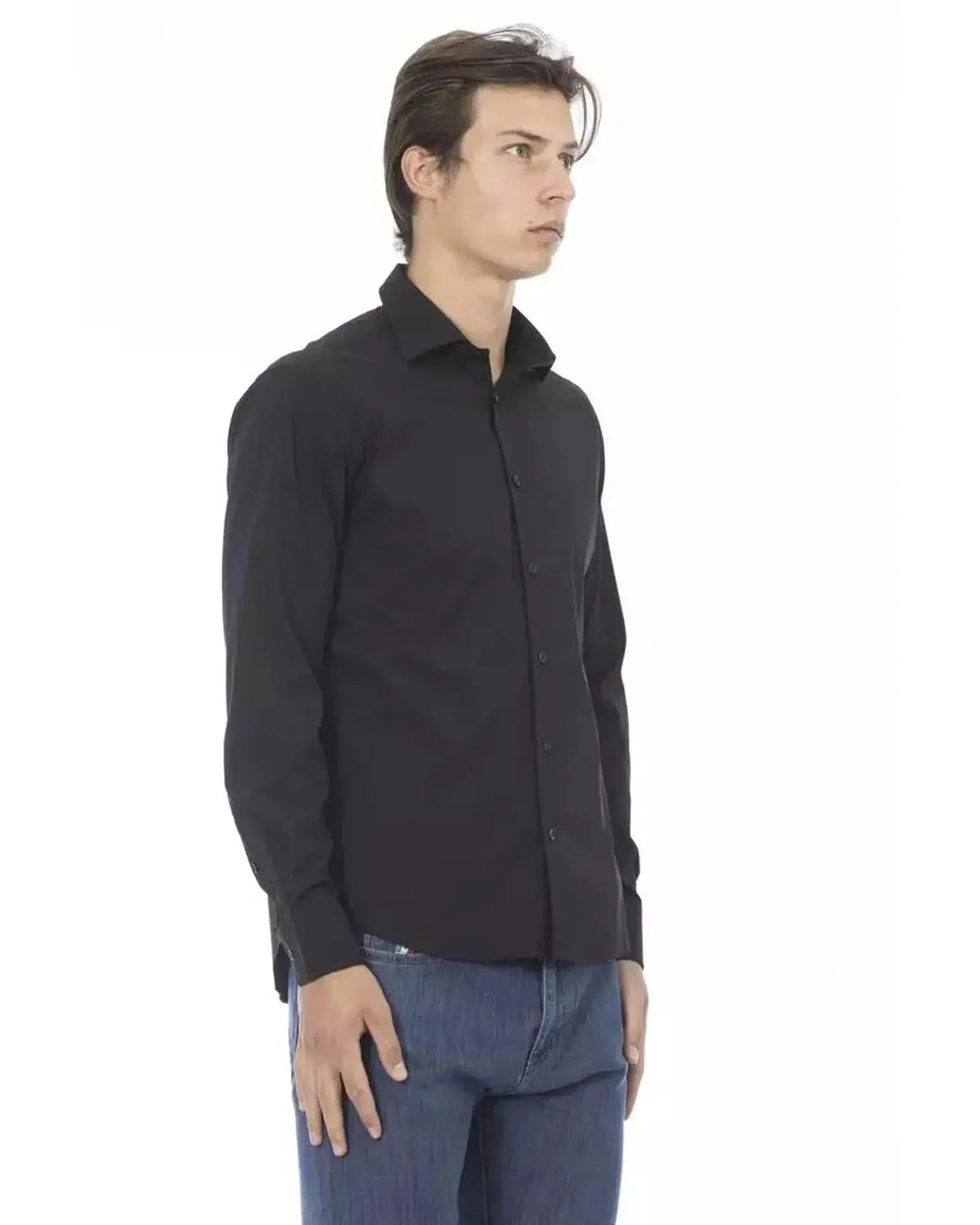 Baldinini Trend Men's Black Cotton Shirt - L - Scarlett Rolling