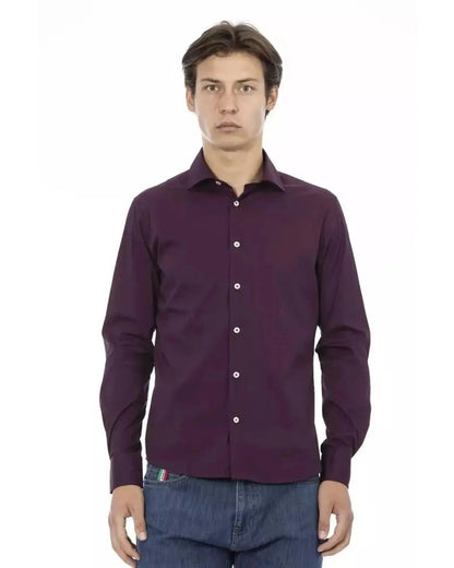 Baldinini Trend Men's Bordeaux Cotton Shirt - L - Scarlett Rolling