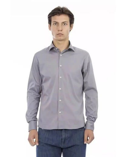 Baldinini Trend Men's Gray Cotton Shirt - L - Scarlett Rolling