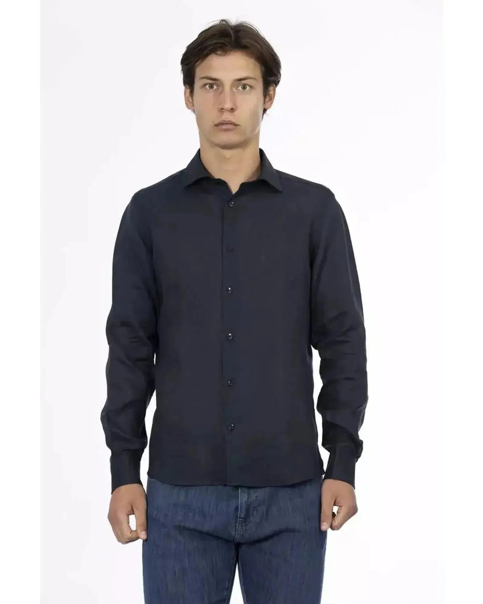 Baldinini Trend Men's Blue Linen Shirt - L - Scarlett Rolling