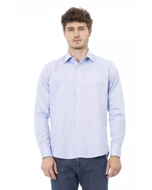 Baldinini Trend Men's Light Blue Cotton Shirt - 44 IT - Scarlett Rolling