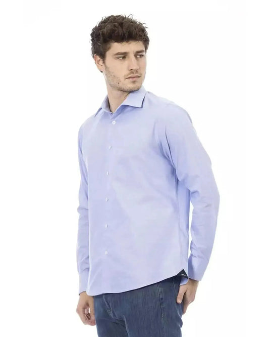 Baldinini Trend Men's Light Blue Cotton Shirt - L - Scarlett Rolling