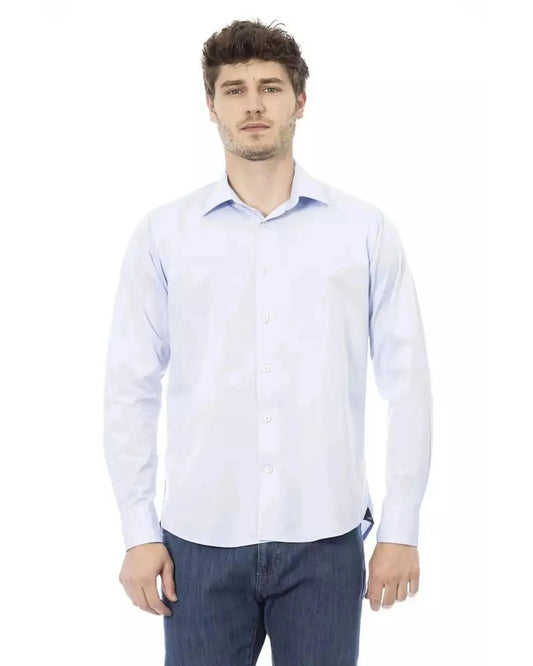 Baldinini Trend Men's Light Blue Cotton Shirt - XL - Scarlett Rolling