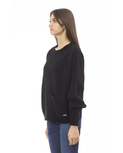 Baldinini Trend Women's Black Wool Sweater - L - Scarlett Rolling