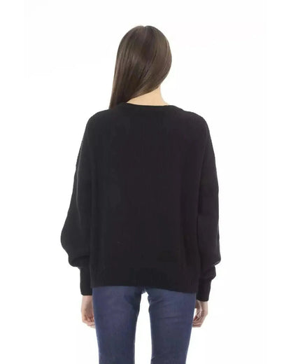 Baldinini Trend Women's Black Wool Sweater - L - Scarlett Rolling