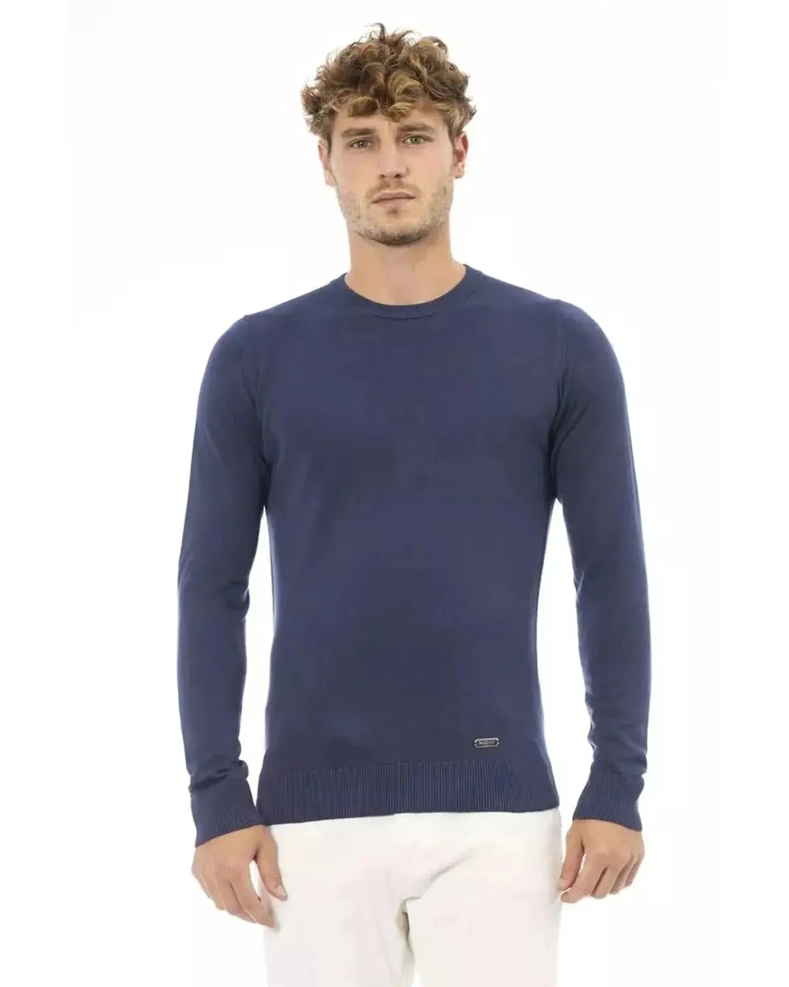 Baldinini Trend Men's Blue Modal Sweater - 50 IT - Scarlett Rolling