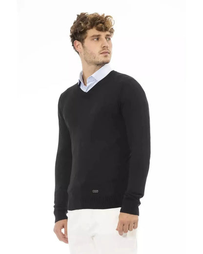 Metal Monogram V-Neck Sweater with Ribbed Details 48 IT Men - Scarlett Rolling