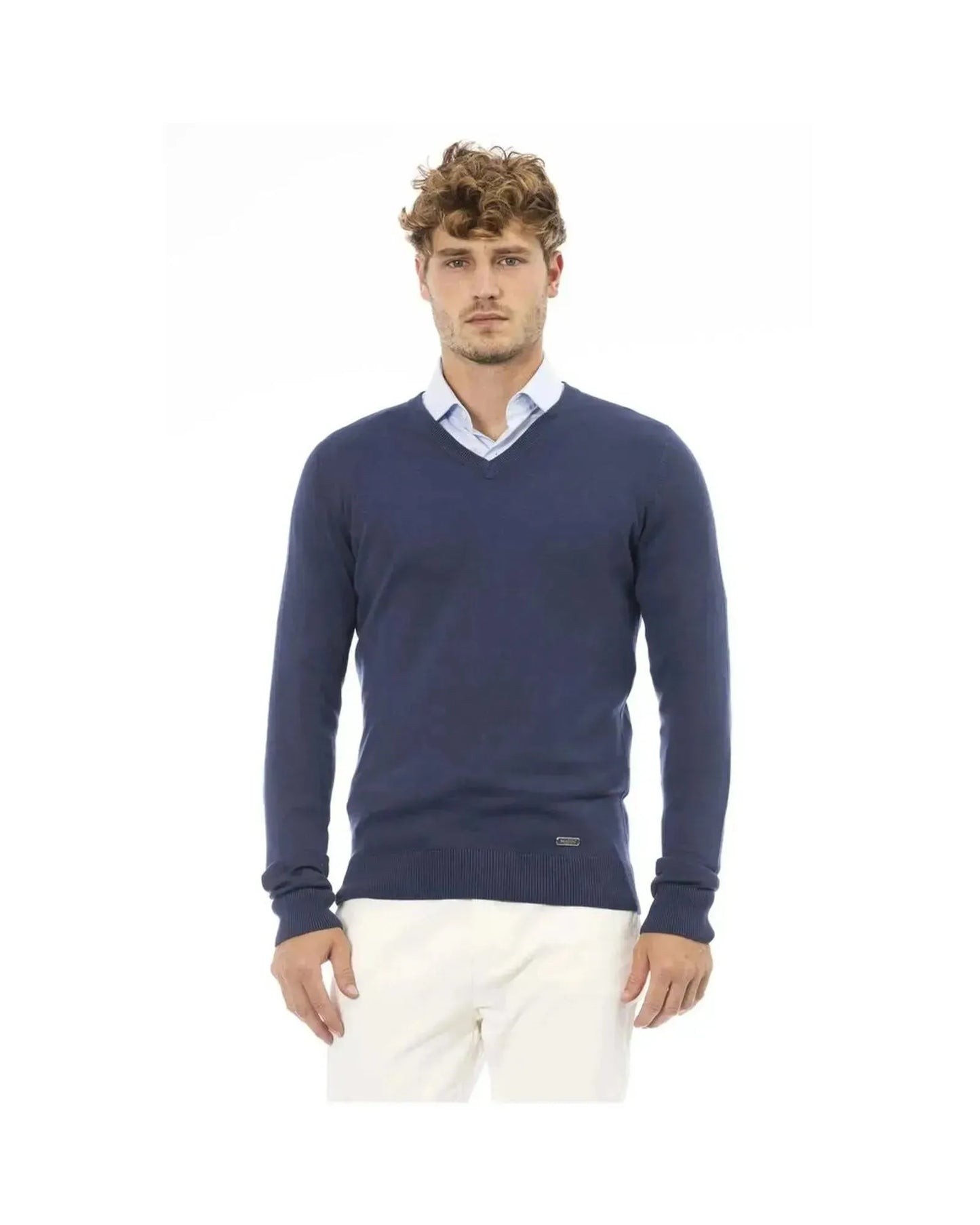 Baldinini Trend Men's Blue Modal Sweater - 50 IT - Scarlett Rolling