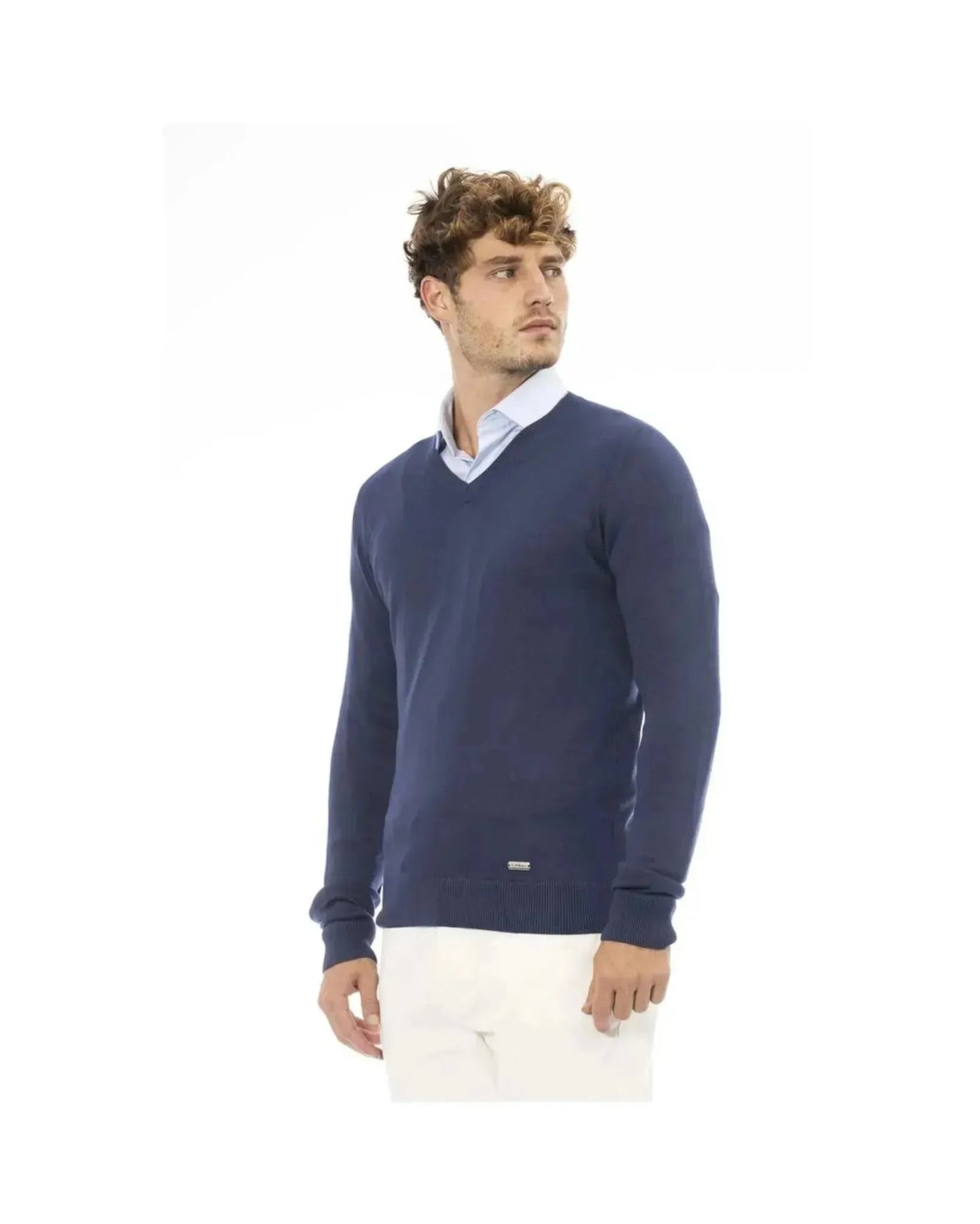 Baldinini Trend Men's Blue Modal Sweater - 50 IT - Scarlett Rolling