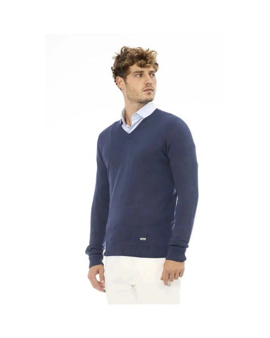 Baldinini Trend Men's Blue Modal Sweater - 52 IT - Scarlett Rolling