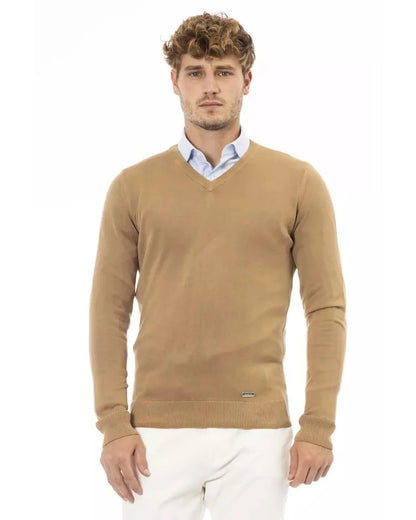 Fine Ribbed Knit V-neck Sweater with Long Sleeves 50 IT Men - Scarlett Rolling