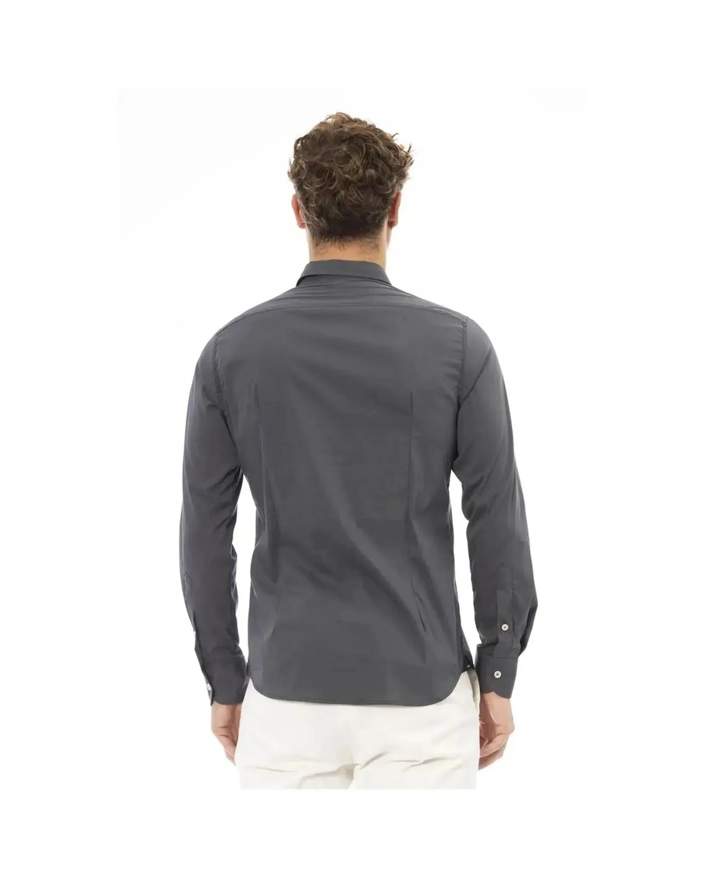 Baldinini Trend Men's Gray Cotton Shirt - M - Scarlett Rolling