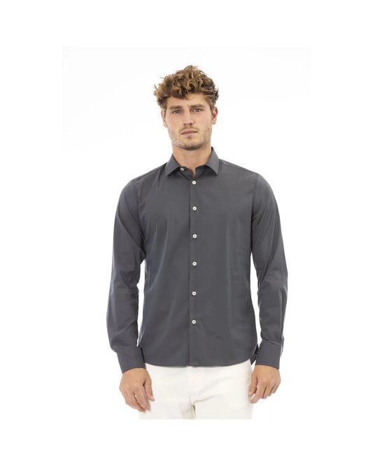 Baldinini Trend Men's Gray Cotton Shirt - S - Scarlett Rolling