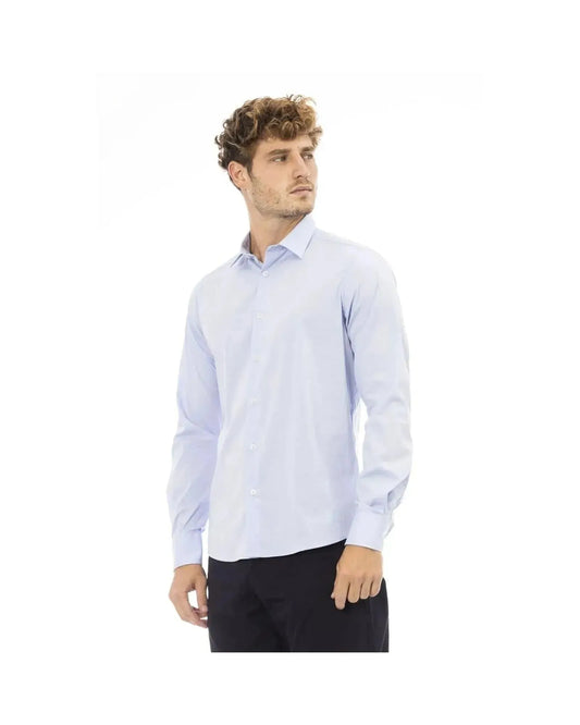 Baldinini Trend Men's Light Blue Cotton Shirt - L - Scarlett Rolling