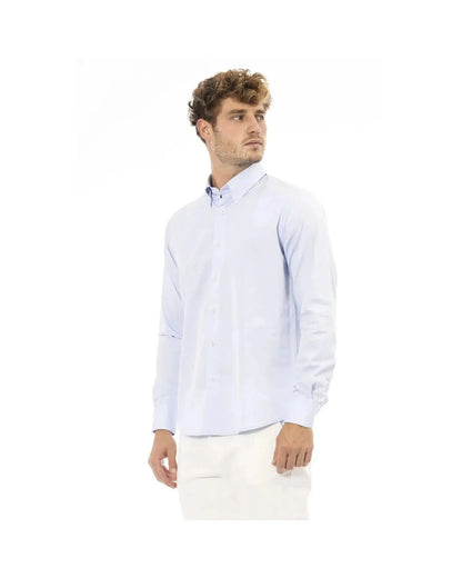 Baldinini Trend Men's Light Blue Cotton Shirt - 44 IT - Scarlett Rolling