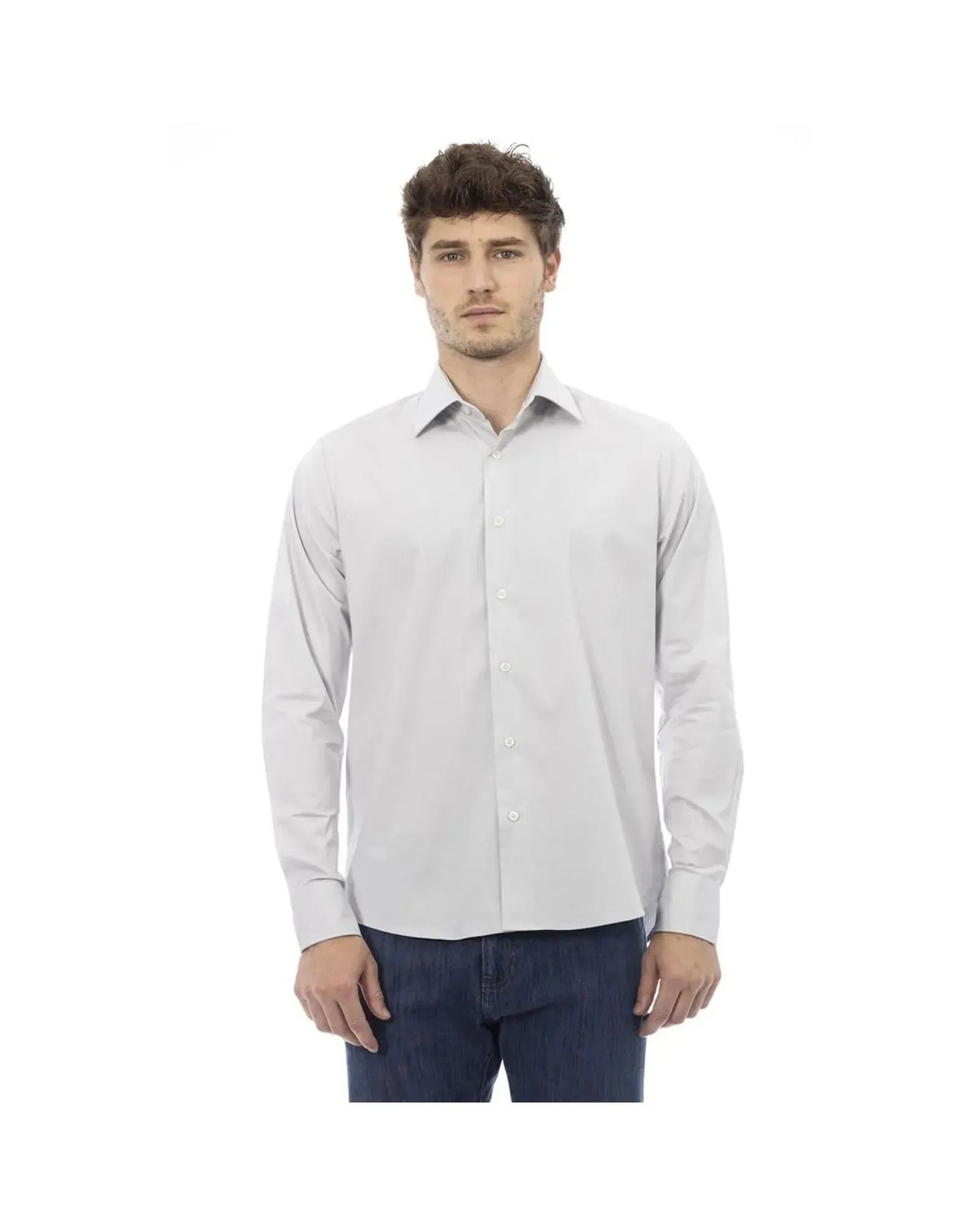 Baldinini Trend Men's Gray Cotton Shirt - L - Scarlett Rolling