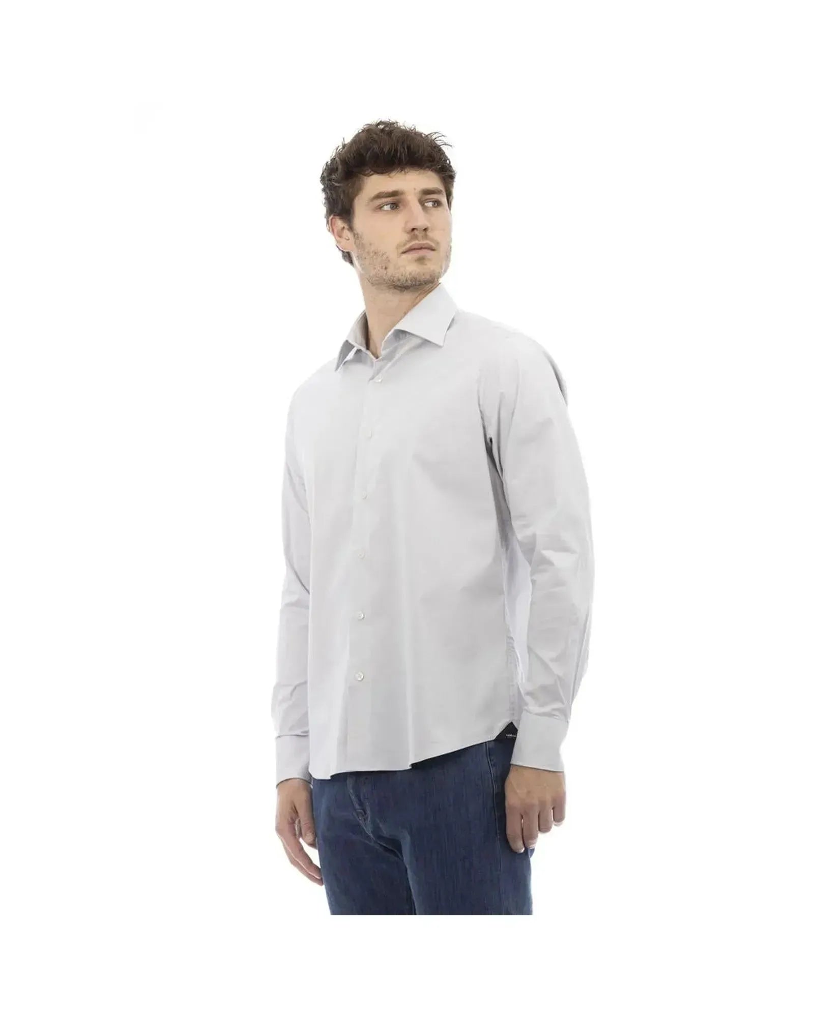 Baldinini Trend Men's Gray Cotton Shirt - L - Scarlett Rolling