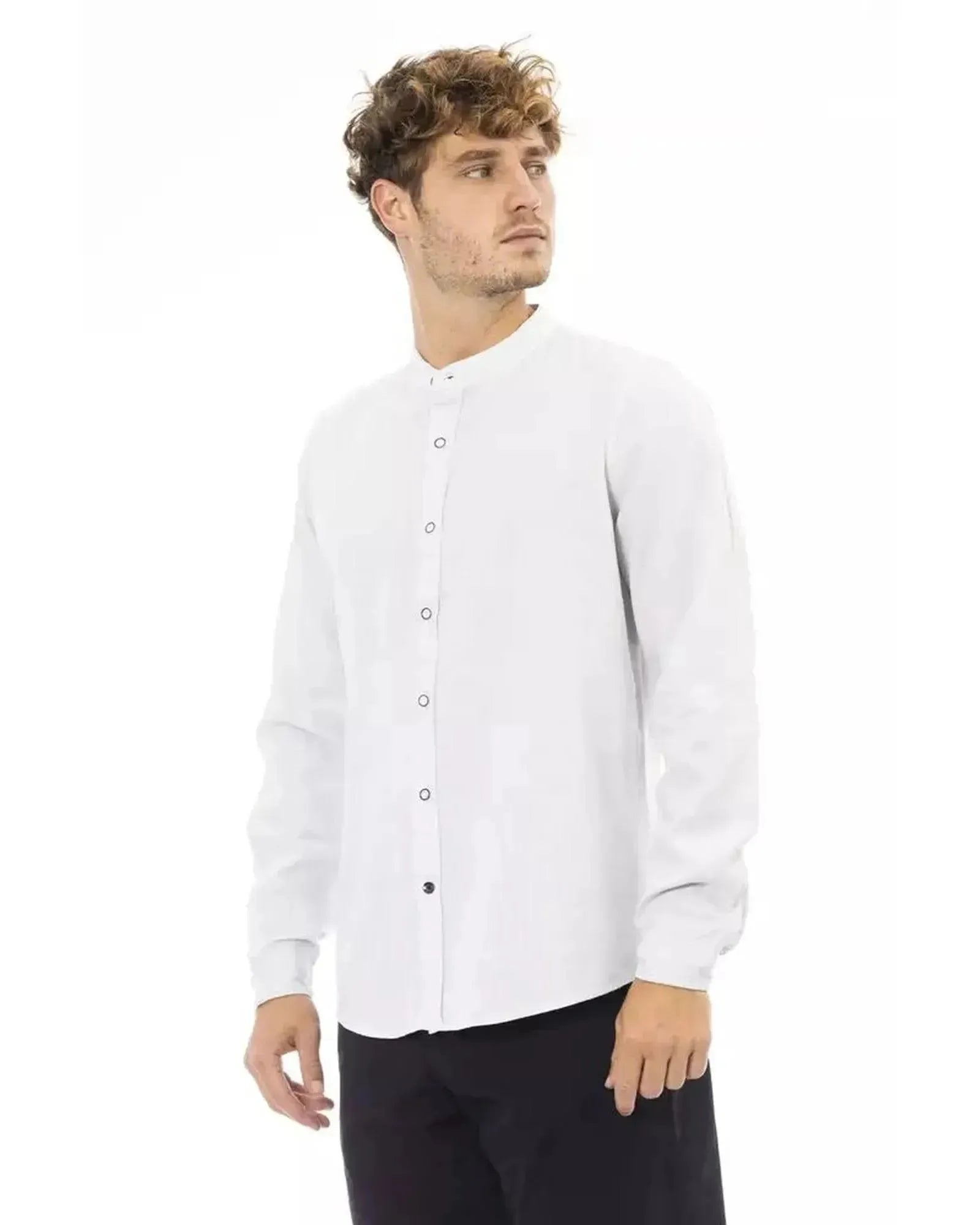 Baldinini Trend Men's White Rayon Shirt - L - Scarlett Rolling