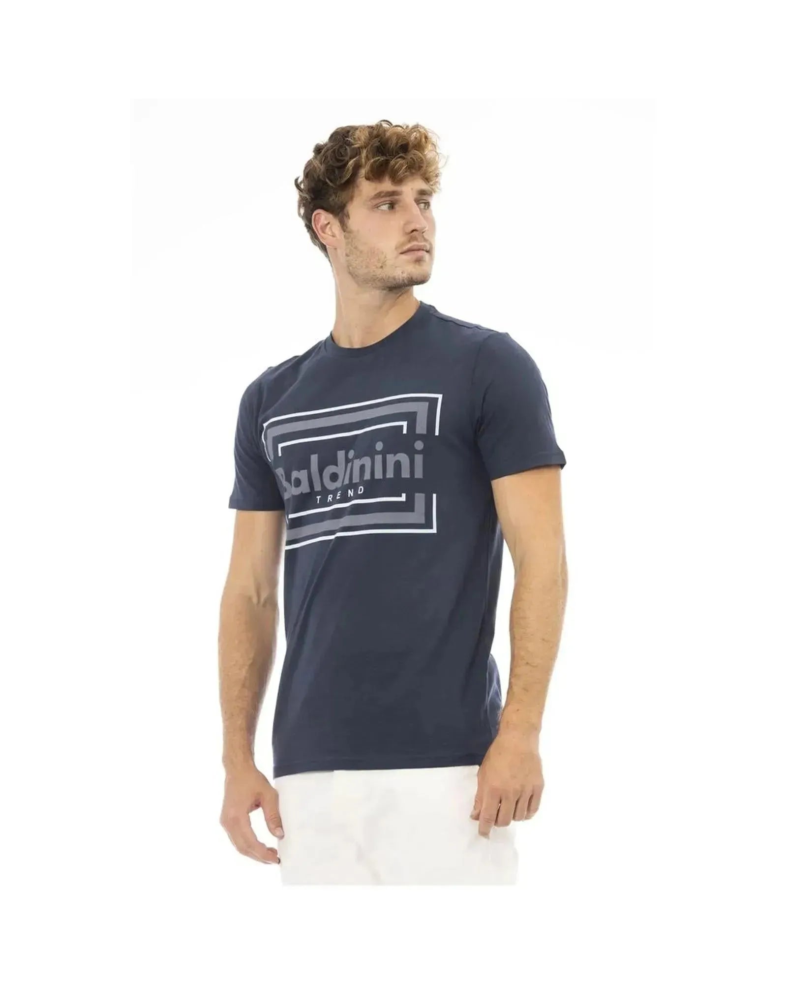 Baldinini Trend Men's Blue Cotton T-Shirt - L - Scarlett Rolling