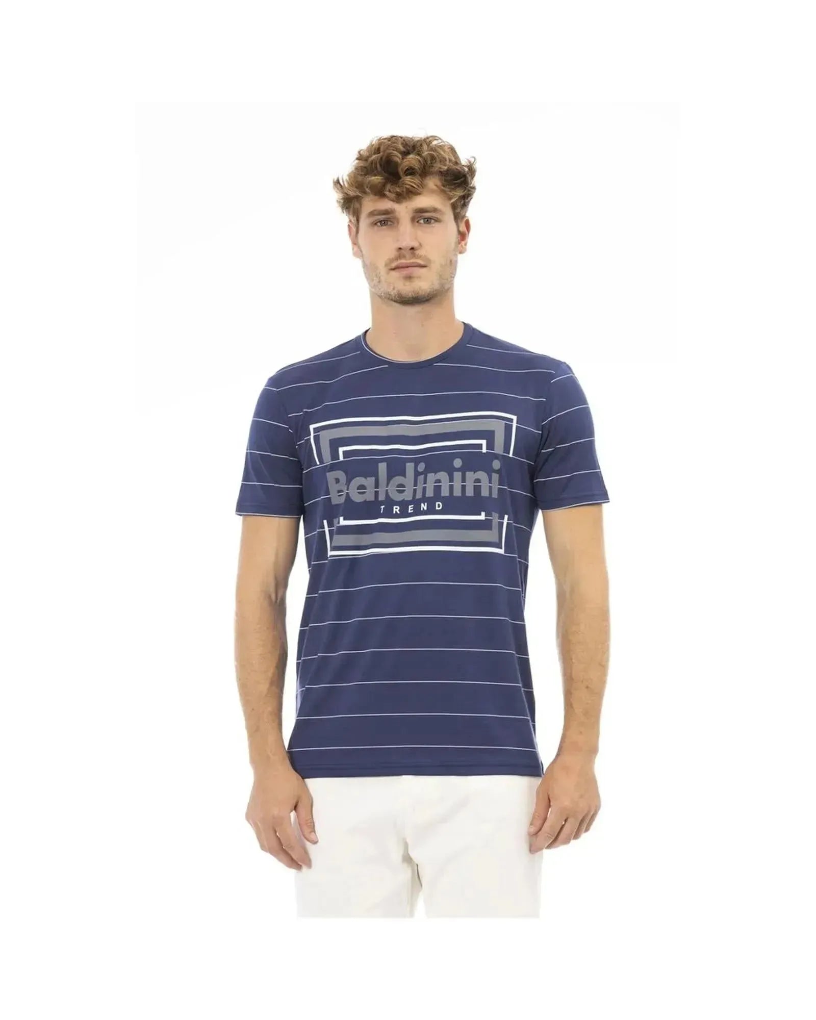 Baldinini Trend Men's Blue Cotton T-Shirt - L - Scarlett Rolling