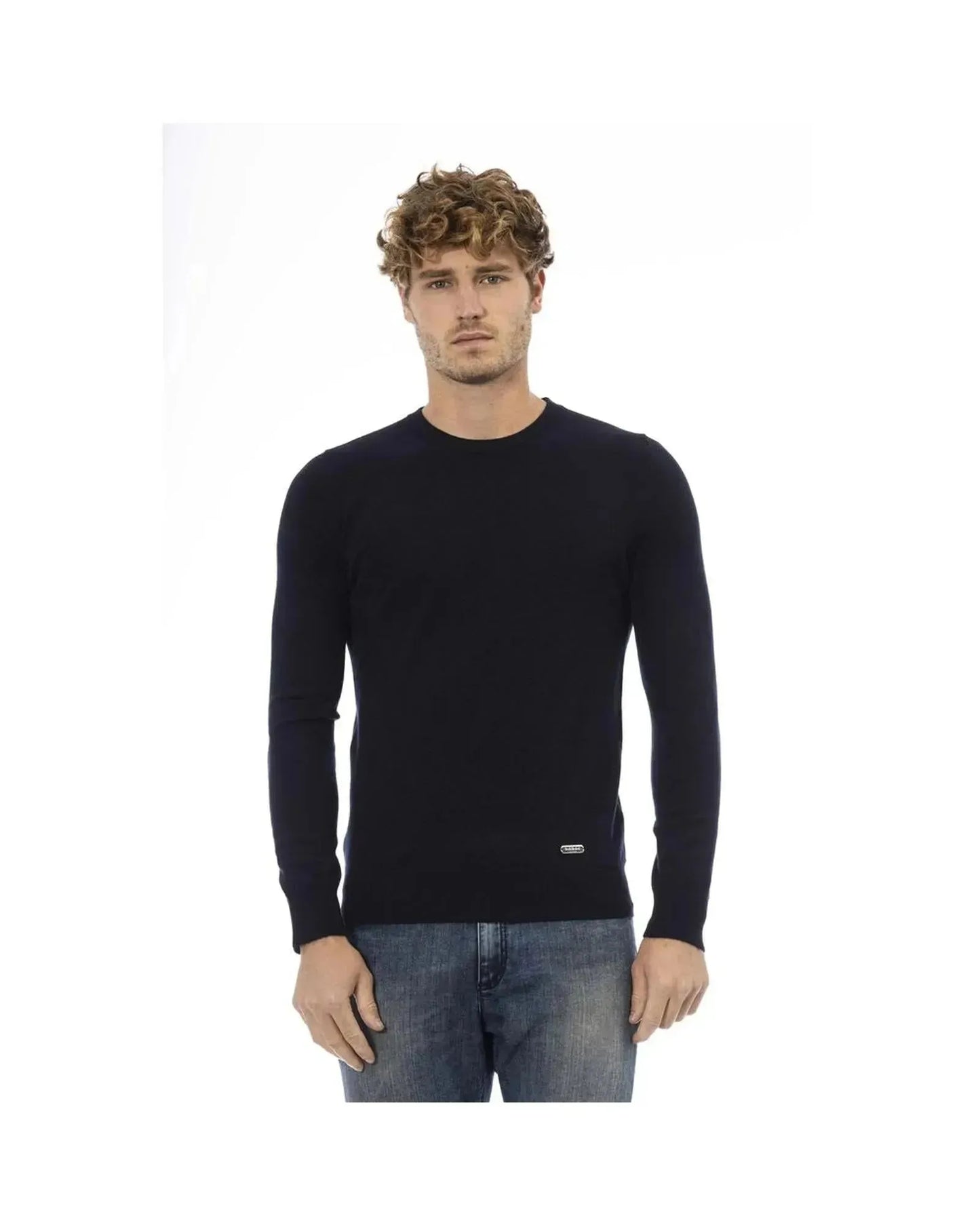 Baldinini Trend Men's Blue Wool Sweater - 54 IT - Scarlett Rolling