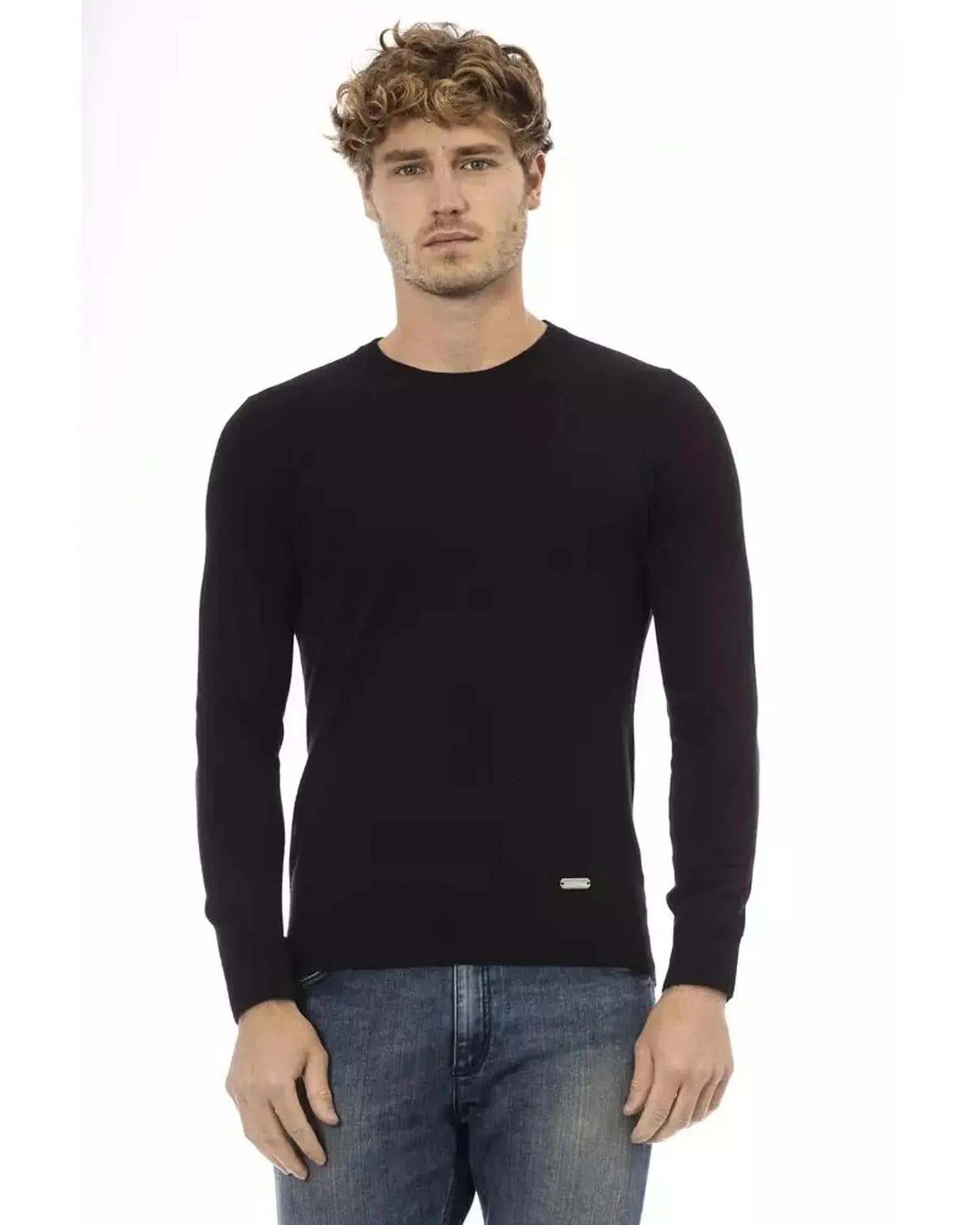 Baldinini Trend Men's Black Wool Sweater - 48 IT - Scarlett Rolling