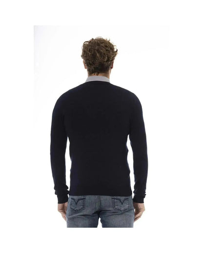 Baldinini Trend Men's Blue Wool Sweater - 48 IT - Scarlett Rolling