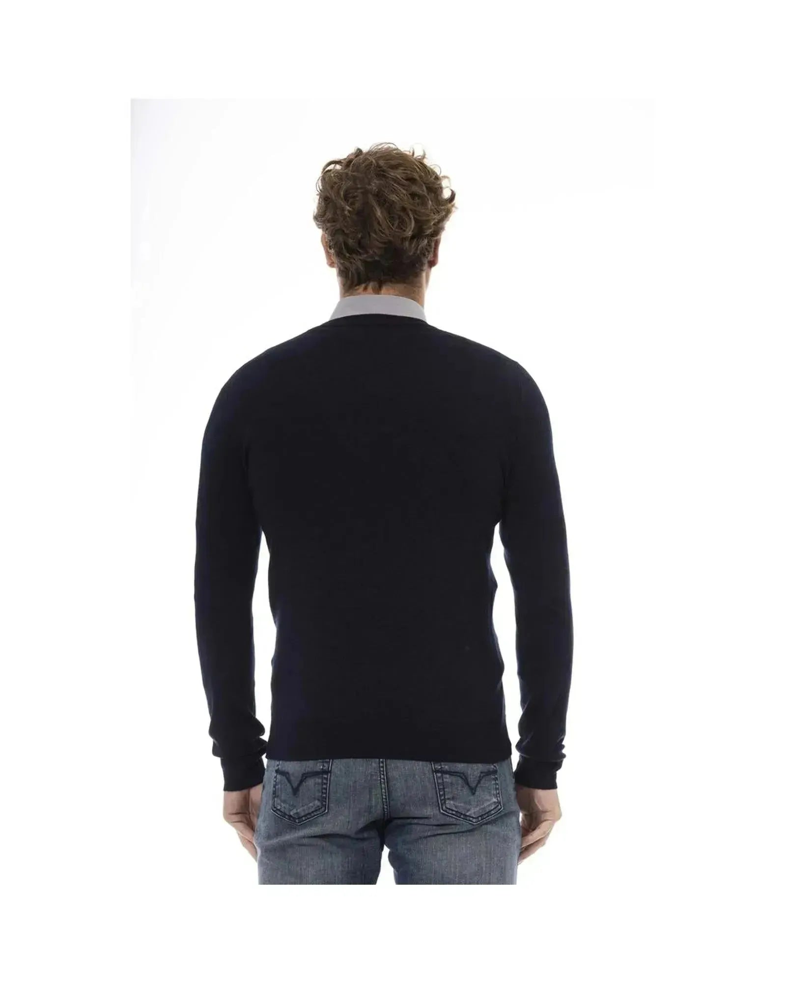 Baldinini Trend Men's Blue Wool Sweater - 50 IT - Scarlett Rolling