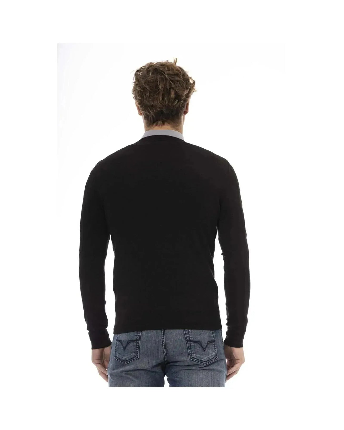 Baldinini Trend Men's Black Wool Sweater - 48 IT - Scarlett Rolling