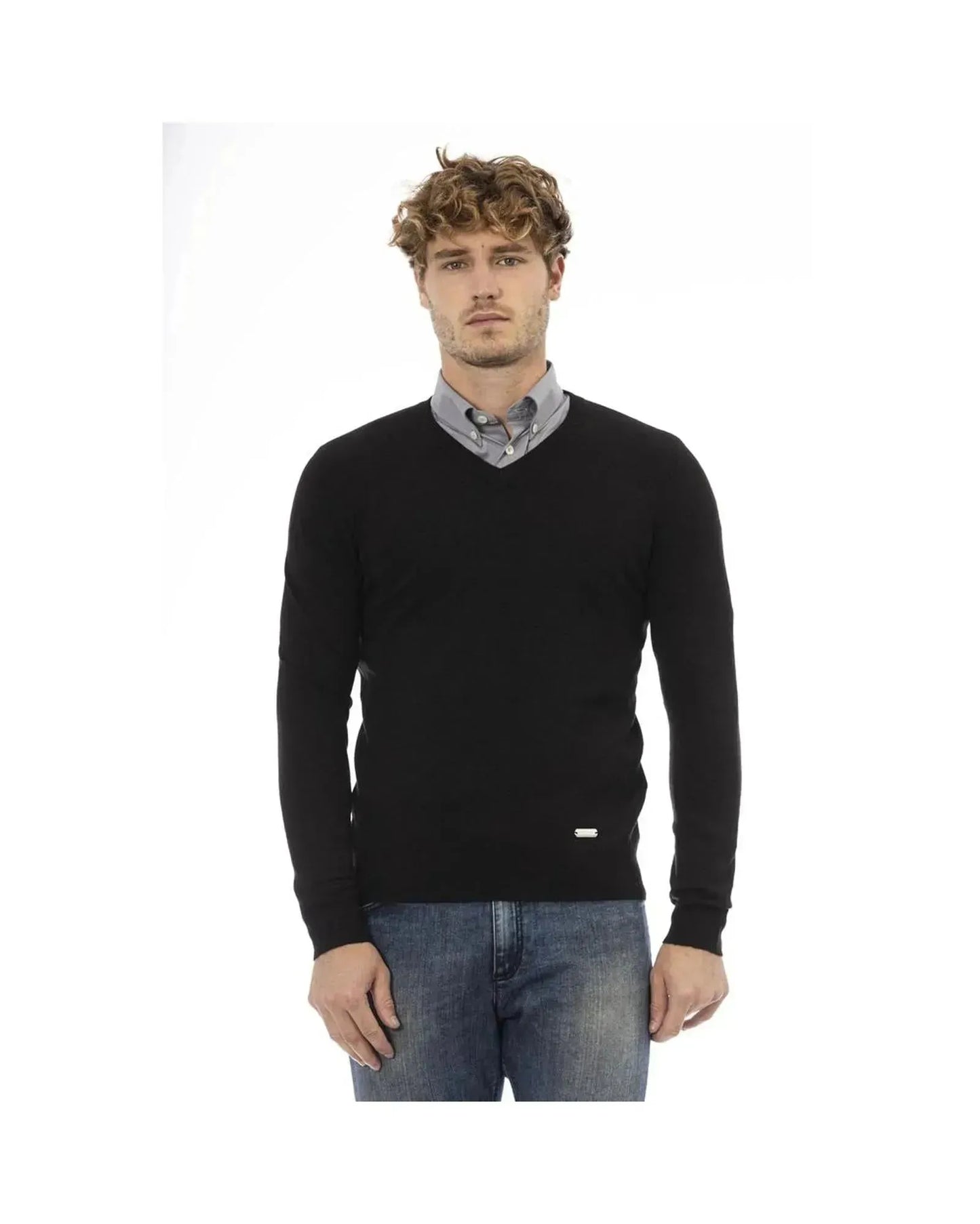 Baldinini Trend Men's Black Wool Sweater - 50 IT - Scarlett Rolling