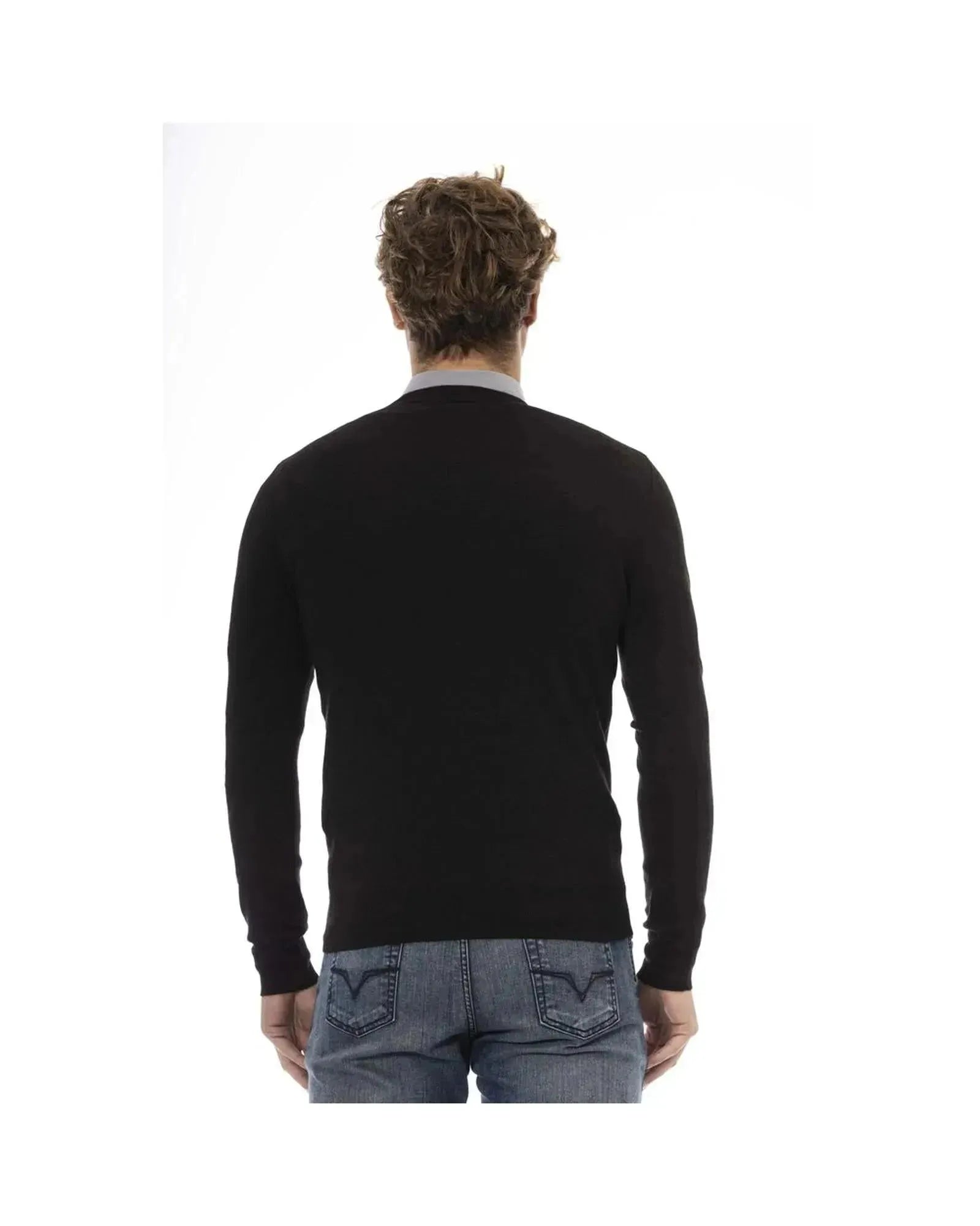 Baldinini Trend Men's Black Wool Sweater - 50 IT - Scarlett Rolling