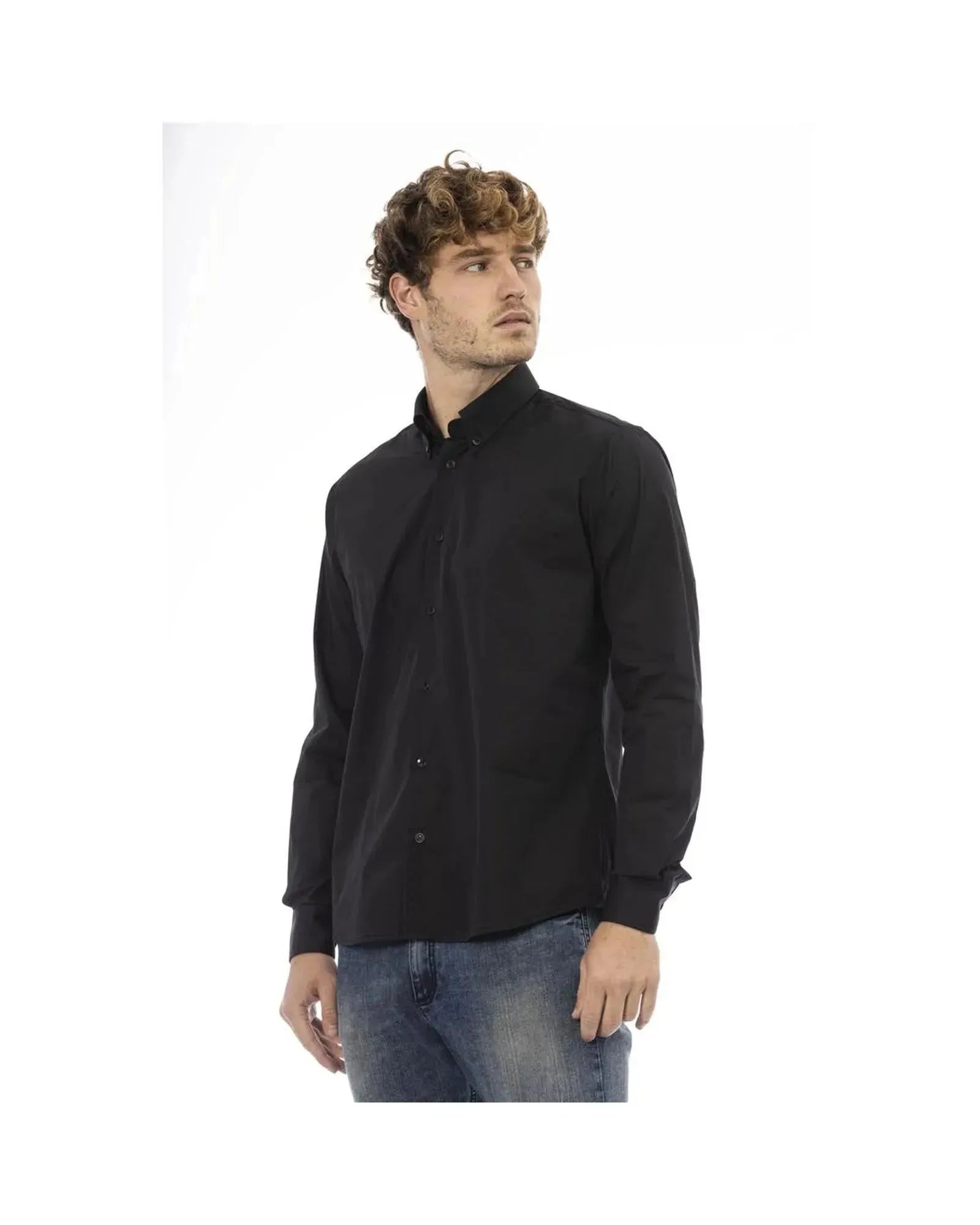 Baldinini Trend Men's Black Cotton Shirt - L - Scarlett Rolling