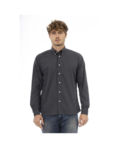 Baldinini Trend Men's Gray Cotton Shirt - 44 IT - Scarlett Rolling