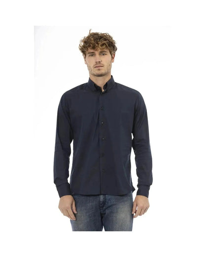 Baldinini Trend Men's Blue Cotton Shirt - 44 IT - Scarlett Rolling