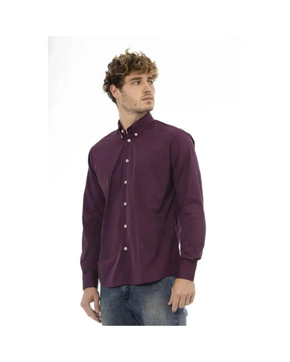 Baldinini Trend Men's Burgundy Cotton Shirt - 44 IT - Scarlett Rolling