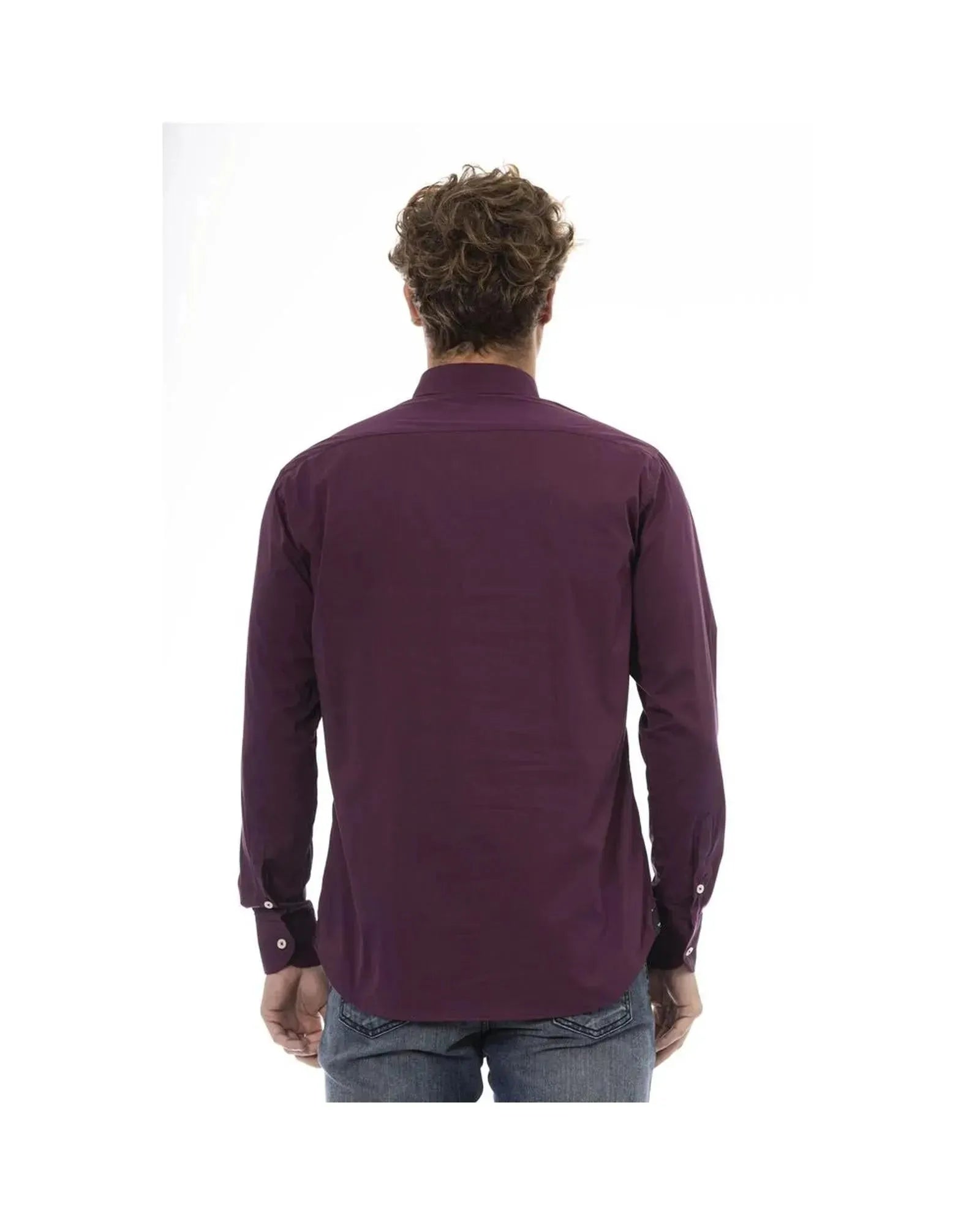 Baldinini Trend Men's Burgundy Cotton Shirt - 44 IT - Scarlett Rolling