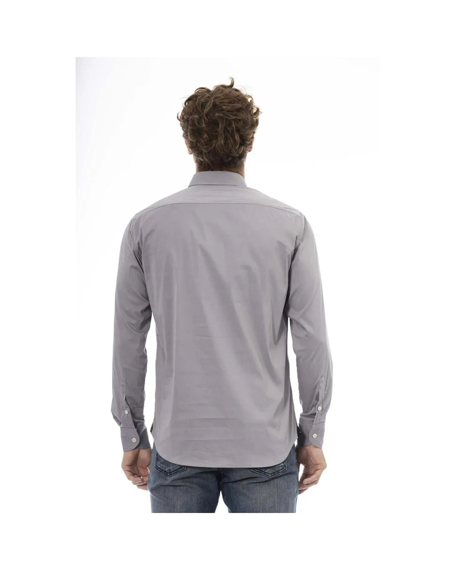 Baldinini Trend Men's Gray Cotton Shirt - 44 IT - Scarlett Rolling