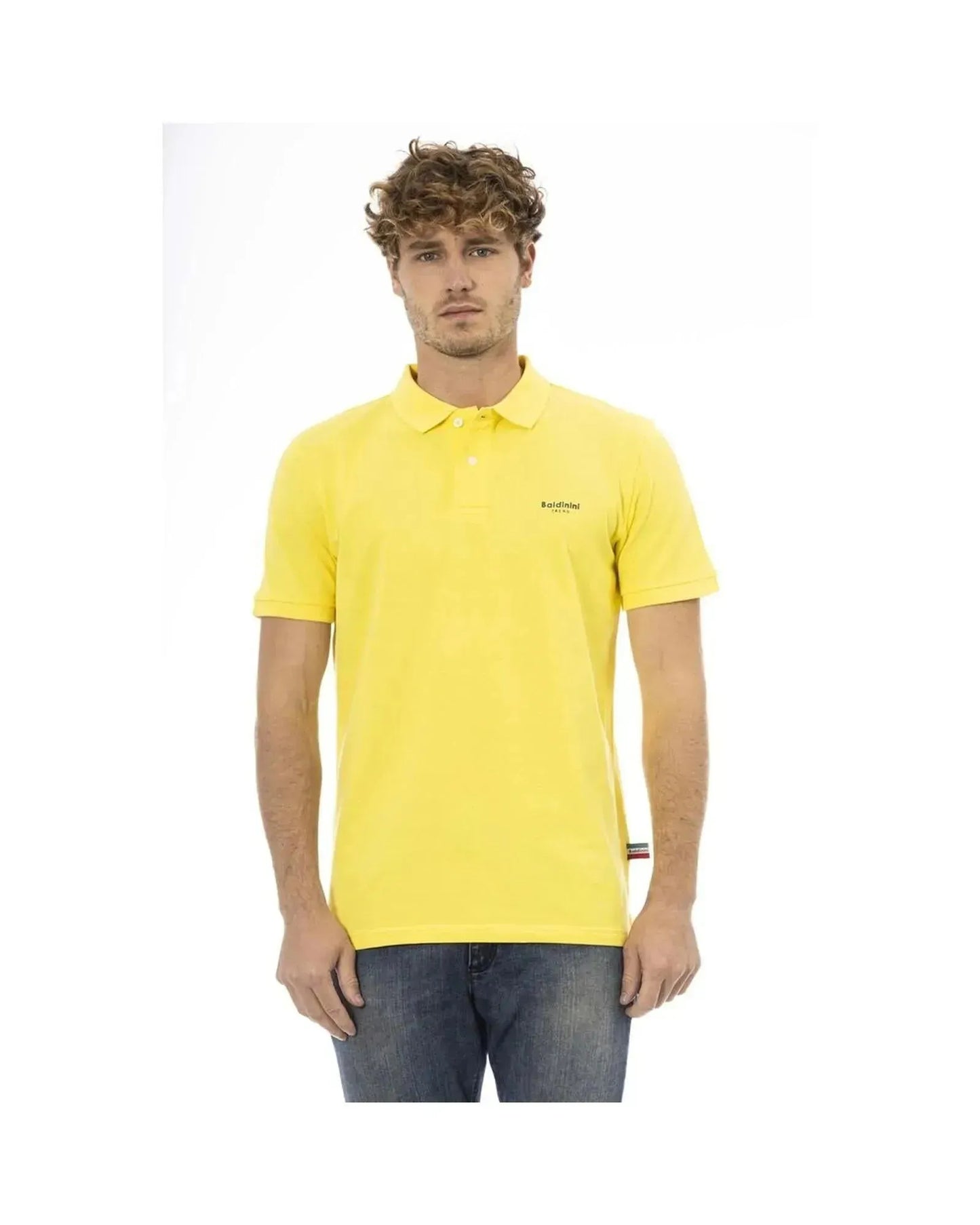 Baldinini Trend Men's Yellow Cotton Polo Shirt - 3XL - Scarlett Rolling