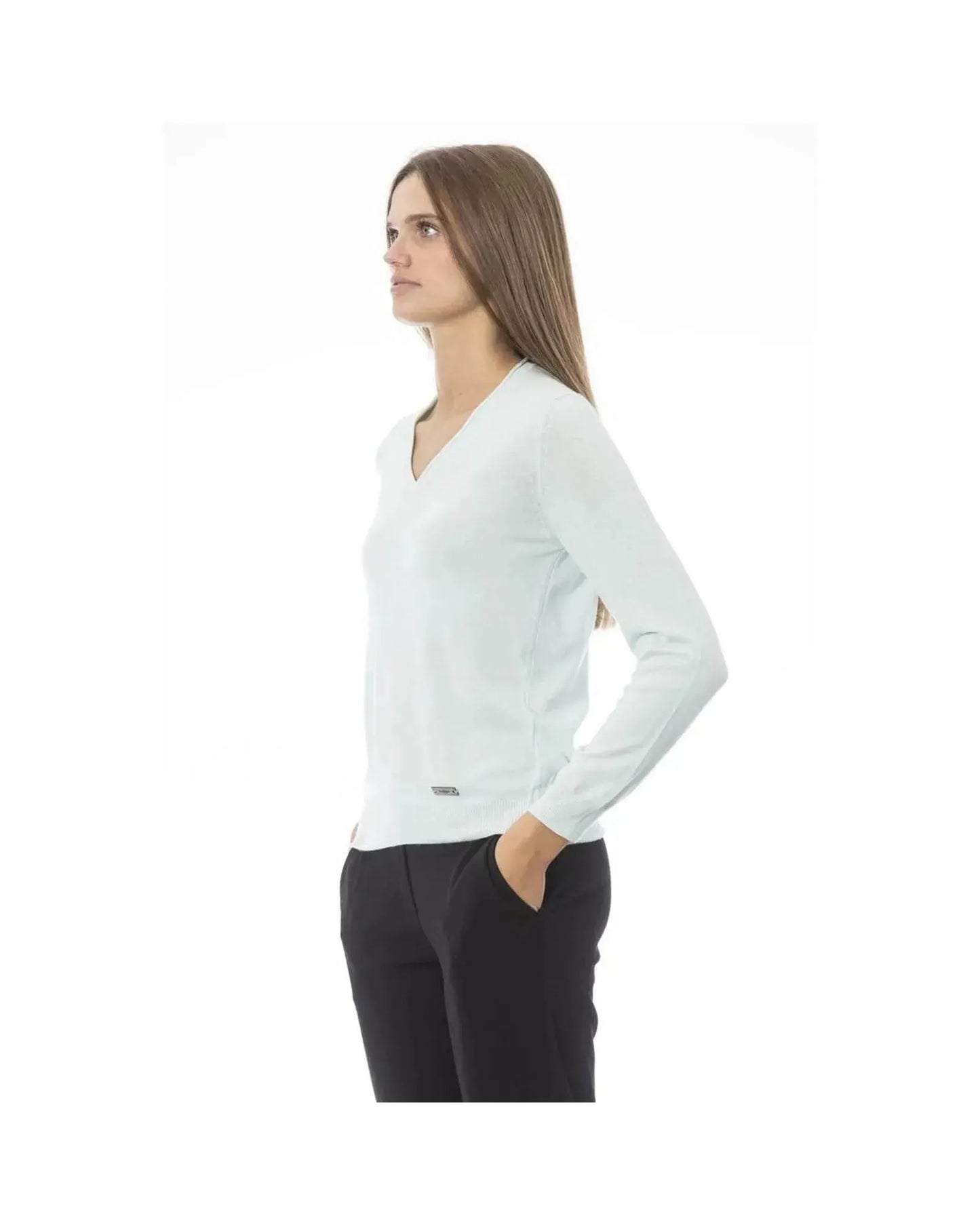 Baldinini Trend Women's Light Blue Polyamide Sweater - L - Scarlett Rolling