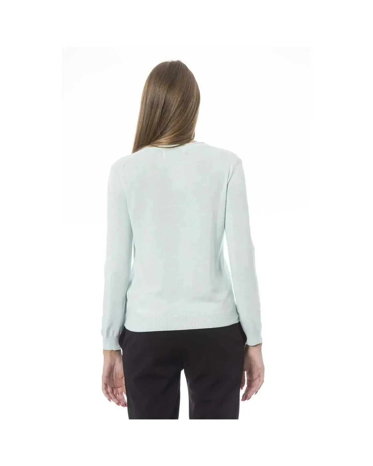 Baldinini Trend Women's Light Blue Polyamide Sweater - L - Scarlett Rolling