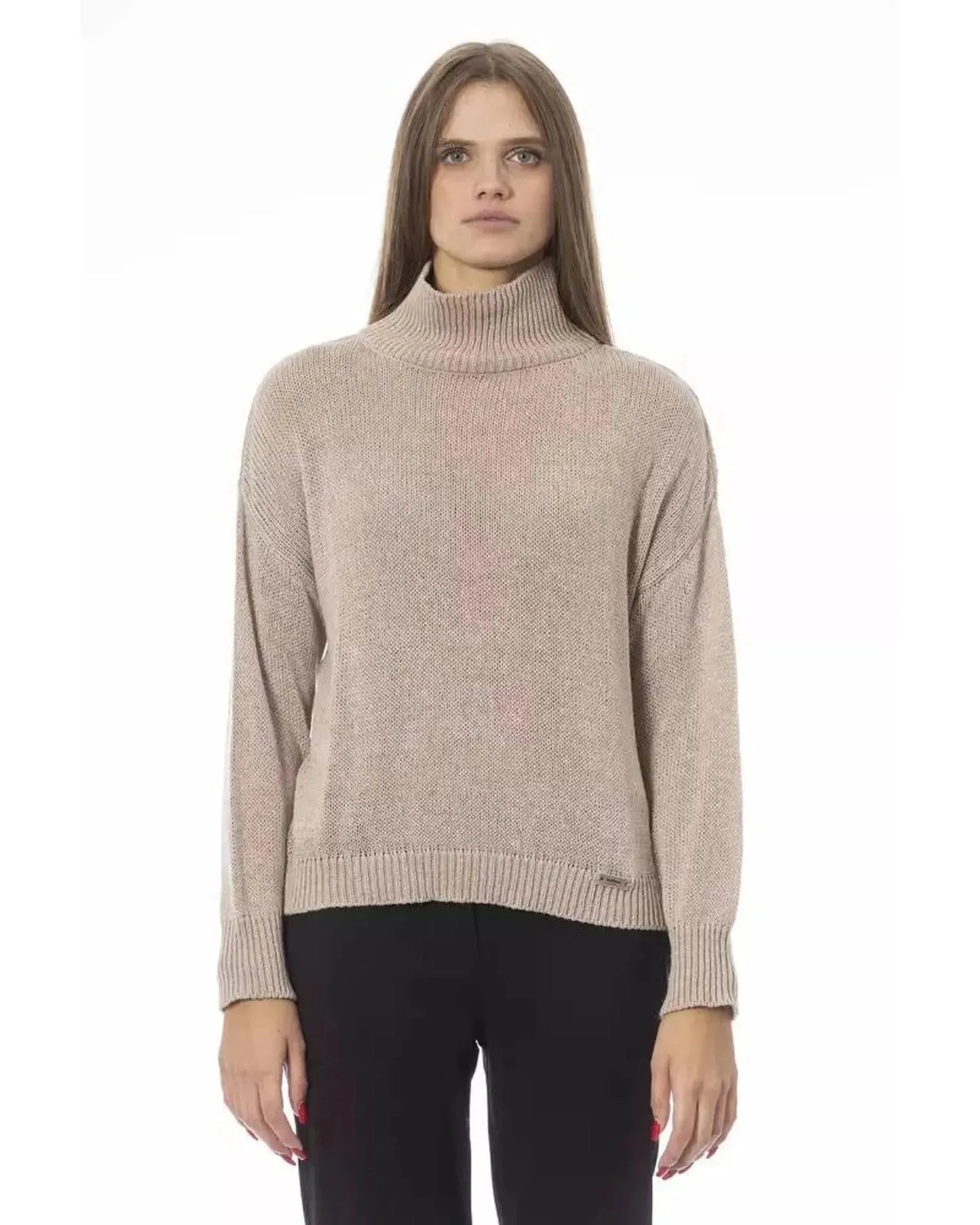 Baldinini Trend Women's Beige Viscose Sweater - M - Scarlett Rolling