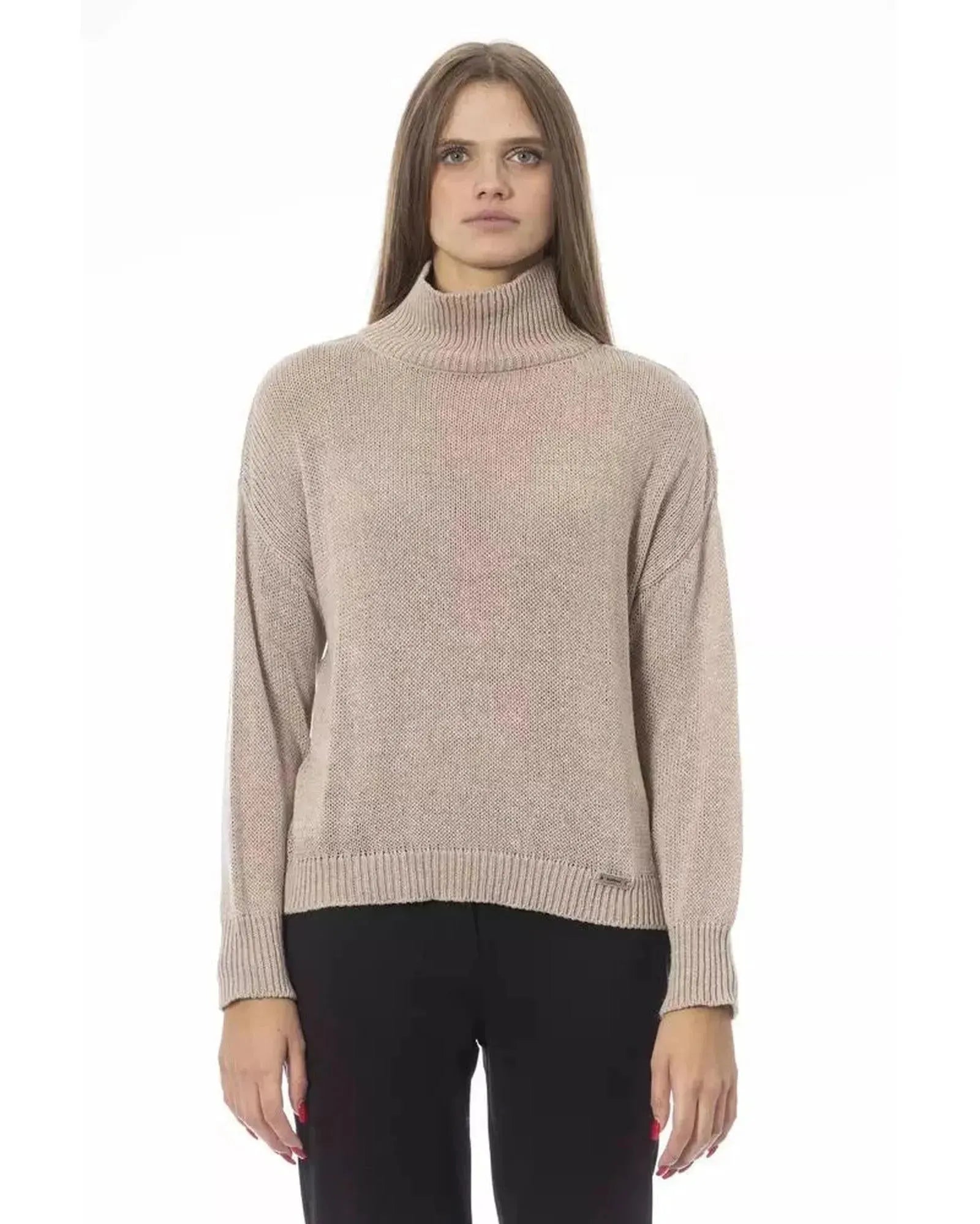 Baldinini Trend Women's Beige Viscose Sweater - M - Scarlett Rolling