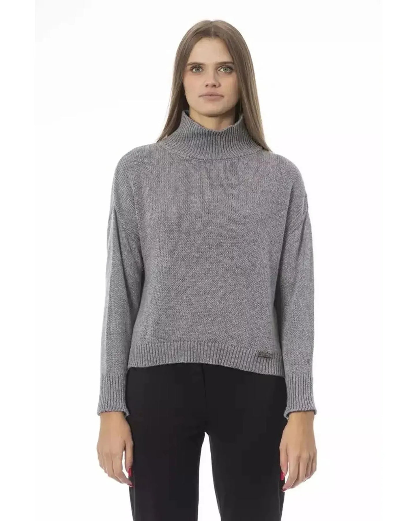 Baldinini Trend Women's Gray Viscose Sweater - M - Scarlett Rolling