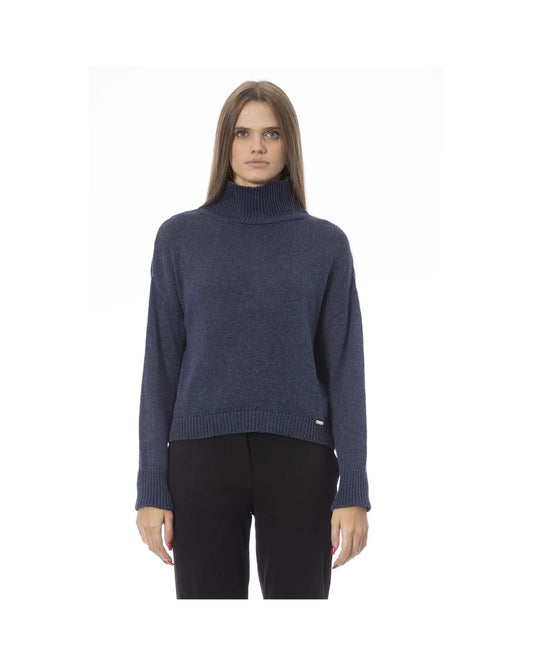 Baldinini Trend Women's Blue Viscose Sweater - M - Scarlett Rolling